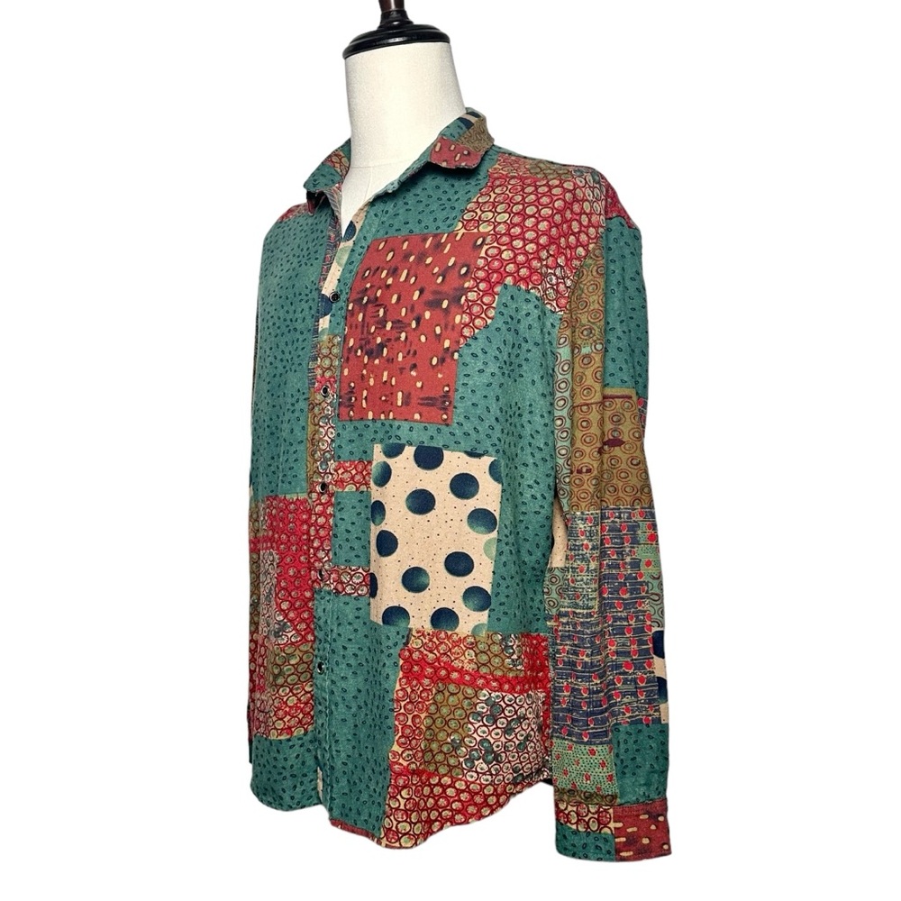 Luc Matton | Men | Multi Print Patchwork Cotton L… - image 3